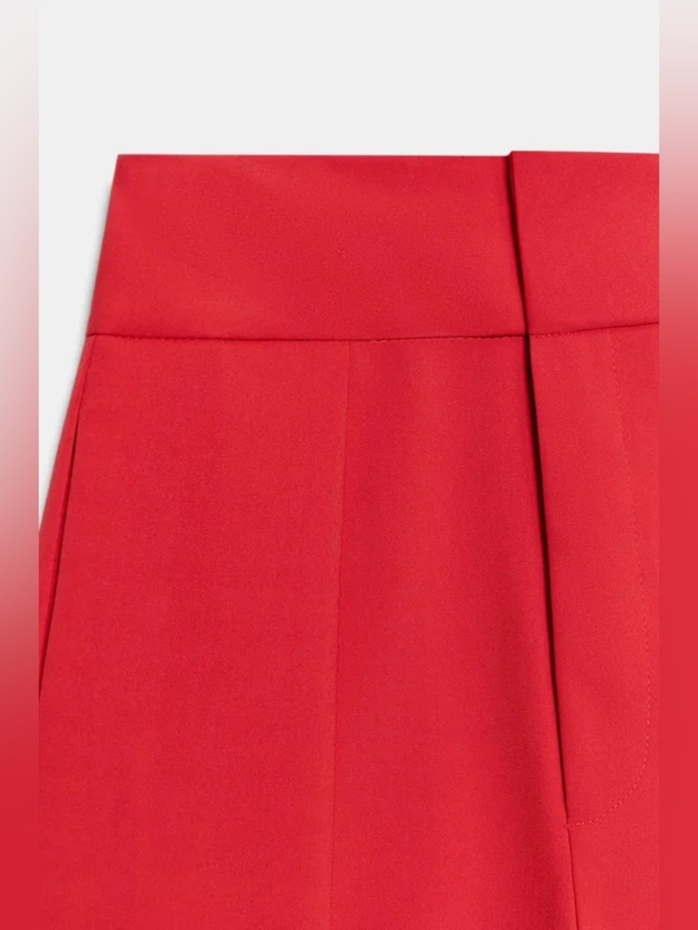 Zara Red High-Waist Wide Leg Pants. POP - Picture 2 of 15